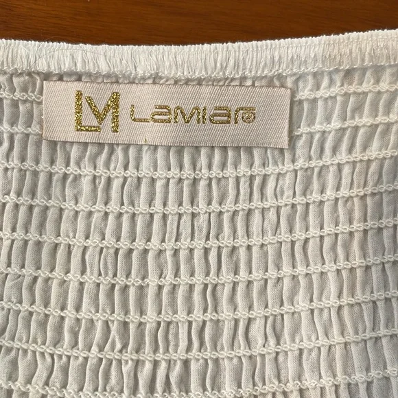 SOLD - Sexy Frayed Denim and White Cotton Sundress - Picture 7 of 12